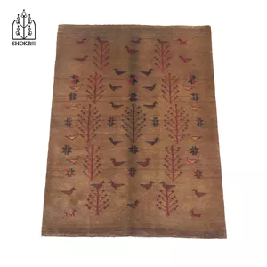 گبه دستباف قالیچه بختیاری (نقشه درختی قهوه ای)