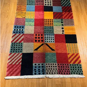 گبه دستباف هفت چارک آذربایجان (نقشه خشتی الوان)