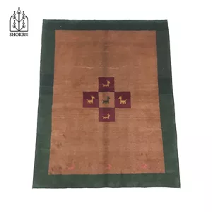گبه دستباف پرده بختیاری (نقشه کف ساده قهوه ای)