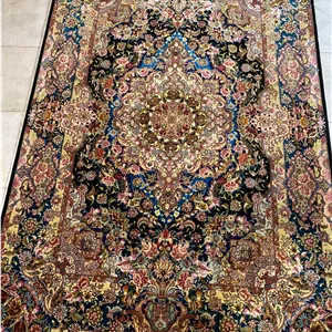 فرش دستباف قالیچه تبریز (نقشه سالاری سرمه‌ای)