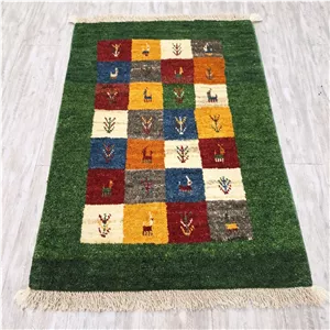گبه دستباف کوچک پارچه قشقایی (نقشه سایر سبز)
