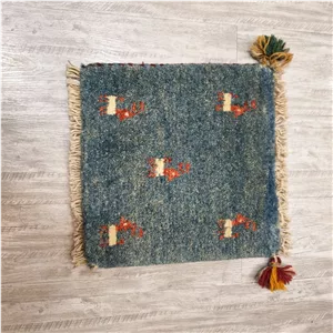 گبه دستباف جفت کوچک پارچه شیراز (نقشه کف ساده الوان)