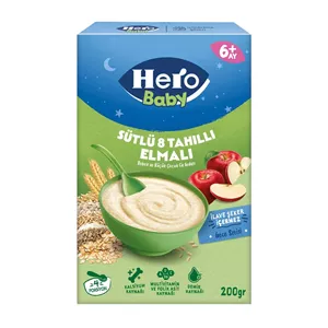 غذای کمکی هرو بی بی hero baby هشت غله وسیب شب 200 گرم