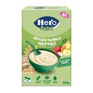 غذای کمکی هرو بی بی hero baby هشت غله و چند میوه 200 گرم