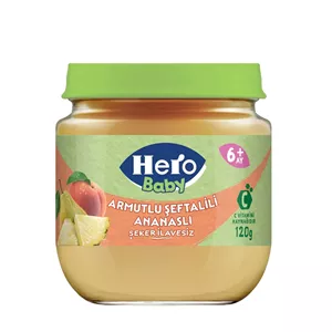 پوره میوه هرو بی بی hero baby هلو گلابی آناناس 6120 گرم