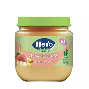 پوره میوه هرو بی بی hero baby هلو موز 6120 گرم