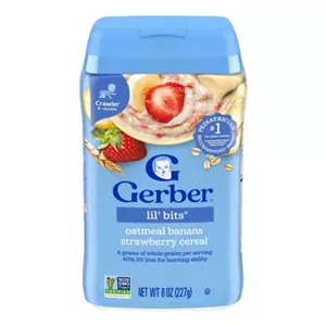 غذای کمکی جو دوسر موز و توت فرنگی گربر Gerber از ۸ ماهگی