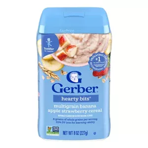 غذای کمکی جو دوسر موز، توت فرنگی و سیب گربر Gerber از ۱۲ ماهگی