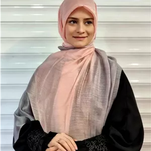 شال طیفی ویسکوز طوسی صورتی