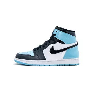 کفش نایک ایر جردن وان ساقدار ورنی آبی سورمه‌ای  Nike Air Jordan 1 High Patent Navy Blue
