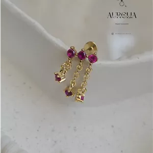 پیرسینگ آویز دار صورتی