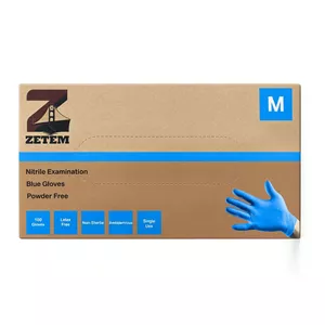 دستکش نیتریل آبی برند وارداتی ZETEM سایز M