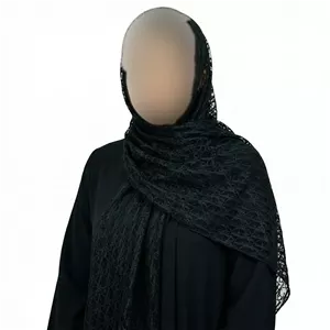 شال گیپور زنانه مشکی طرح DIOR ابعاد 198 در 67 سانتیمتر