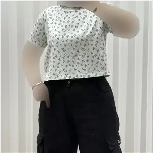 کراپ دخترانه و زنانه طرحدار نخ پنبه چهارفصل کد 1775