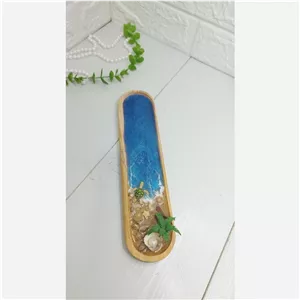 جاعودی چوب طبیعی و رزین مدل دریا ساحل با نخل