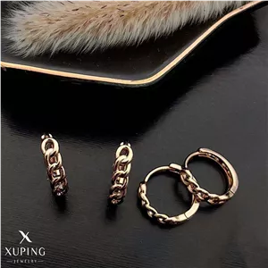 گوشواره کارتیر حلقه ای ژوپینگ،رنگ ثابت،ضد حساسیت،مشابه طلا،بسیار شیک و خاص،برند معتبر ژوپینگ