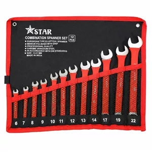 ست آچار یک‌سر رینگ یک‌سر تخت ۱۲ پارچه استار مدل STAR