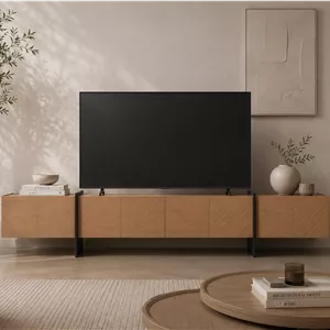 میز تلویزیون لنو آرت مدل Geo Oak پایه فلز