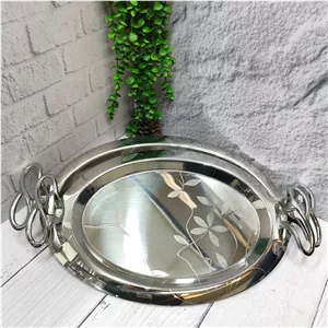 سینی استیل پذیرایی جفتی بیضی(وینکس)