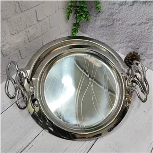 سینی استیل جفتی پذیرایی گرد(وینکس)