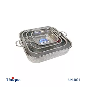 سبد استیل سینکی 4سایز 4091 (یونیک)