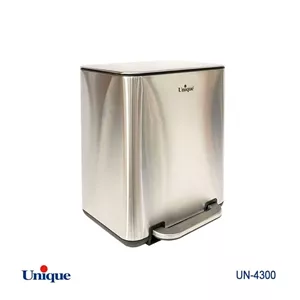 سطل زباله چهارگوش 20لیتراستیل باآرام بند(یونیک)