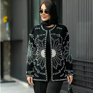 کت مجلسی مروارید و سنگ دوزی زنانه مدل خورشید