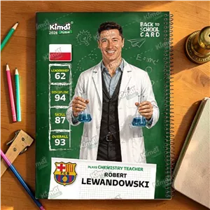 دفتر ۵۰ برگ سیمی نقاشی کیمدی طرح BTS روبرت لواندوفسکی (اورجینال همراه با پک کارت شانسی سامر ۲۰۲۶)