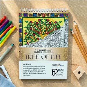 دفتر رنگ آمیزی بزرگسال برند Pallet سری شگفتی (سایز ۱۷×۲۴، فنر دوبل)