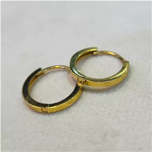 گوشواره طلا 18 عیار حلقه ای ریز کارتیر وزن ۰.۸۴0 گرم اجرت ساخت ۱۴ درصد کد GD01 000145 