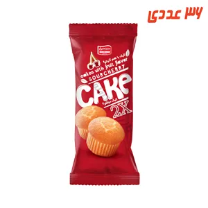 کیک دو قلو آلبالویی 60 گرم سیمرغ