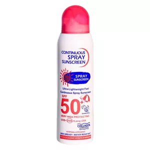 اسپری ضد آفتاب بی‌رنگ وکالی، SPF 50، مدل 001، مناسب انواع پوست چرب با حجم 235 میلی‌لیتر، محافظت‌کننده در برابر اشعه‌های UVA و UVB، ضد آب و مرطوب‌کننده، روشن‌کننده، ضد لک و پیری، دارای فرمولاسیون فاقد چربی، کلاژن، ویتامین‌های C و E، با ماندگاری 2 ساعته