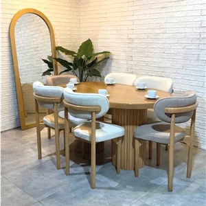 نهارخوری شش نفره مدل نوبل با چوب راش