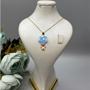 پلاک قارچ آبی طلا ۱۸ عیار کودک کد ۲۹۲