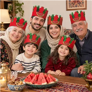 تاج یلدایی دور اناری نمدی | مناسب جشن شب یلدا