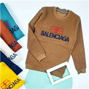 بلوز پسرانه یقه گرد طرح BALENCIAGA پارچه پنبه کبریتی