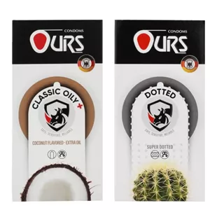 کاندوم خاردار اورز مدل DOTTED  بسته 12 عددی به همراه کاندوم ساده اورز مدل OILY PLUS بسته 12 عددی