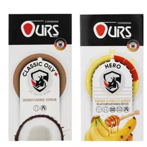 کاندوم تاخیری اورز مدل HERO  بسته 12 عددی به همراه کاندوم ساده اورز مدل OILY PLUS بسته 12 عددی