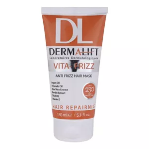 ماسک مو درمالیفت مدل VITA-FRIZZ مناسب برای موهای وزدار حجم 150 میلی لیتر