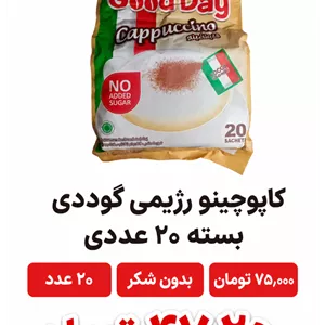 کاپوچینو رژیمی گوددی بسته 20 عددی