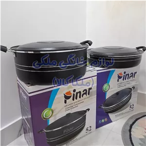 تابه و قابلمه گرانیتی سایز ۵۲ مجلسی گرانیت نچسب مشکی