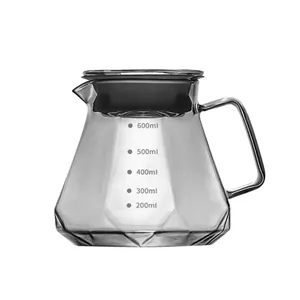 سرور قهوه دمی پیرکس 600ml طرح الماسی با خط‌کش دقیق