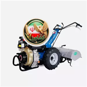 تراکتور دو چرخ 820آیدین با هد روتیواتور و چرخ 10*450با موتور بنزینی7اسب