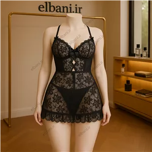 لباس خواب فانتزی فنردار گلوریا کد 1219 با شورت-Sleepwear-GLORIA