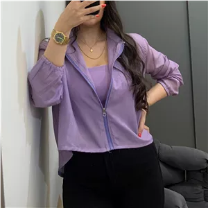 بامبر جکت توری(شیشه ای) زیپ دار