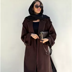 پالتو بلند فوتر کنار چاک brown