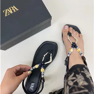صندل زنانه ساحلی زارا مهره ای انگشتی ZARA کد : 1494