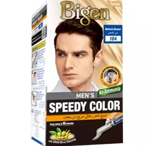 کیت رنگ موی مردانه بیگن شماره 104 رنگ قهوه ای طبیعی بسته 2 × 40 گرم
