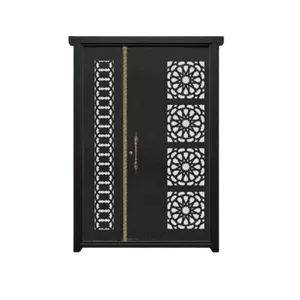 درب CNC فلزی یک و نیم لنگه مدل HS26 | طرح هندسی متقارن