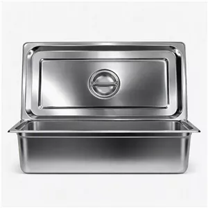 بن ماری استیل ضد زنگ با درب، ابعاد ۵۳×۳۳×۱۵ سانتی‌متر - کیفیت صنعتی
